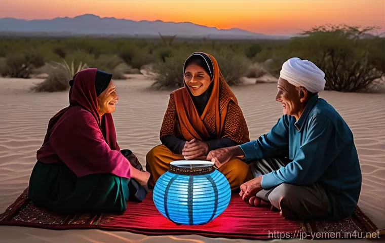 예멘 전통 게임과 퍼즐 - **Children's Creative Outdoor Play:**
    A vibrant and heartwarming scene of three Yemeni children,...